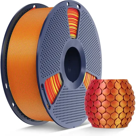Filamento 3D Sunlu PLA Silk Multicolor Bicolor Vermelho e Dourado 1 kg