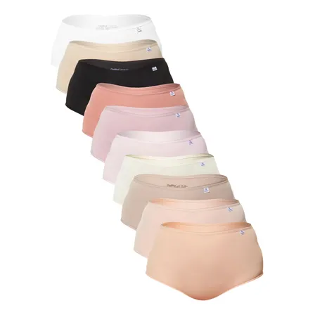 Kit Com 10 Calcinhas Feminina Calça Larga Microfibra Delrio Nature, Preto, Branco, Romancr, Mousse, Quartzo, Algodão Doce, Make, Rosa Liso G