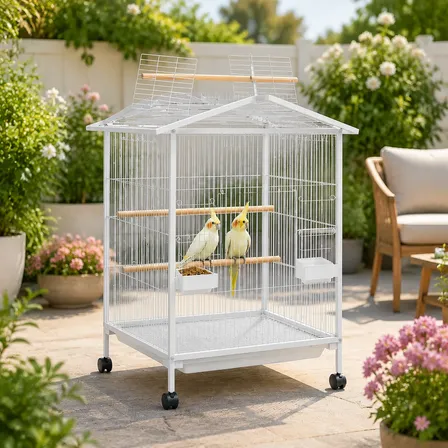 Viveiro Grande Para Calopsita Papagaio Ringneck Aves Luxo Branco