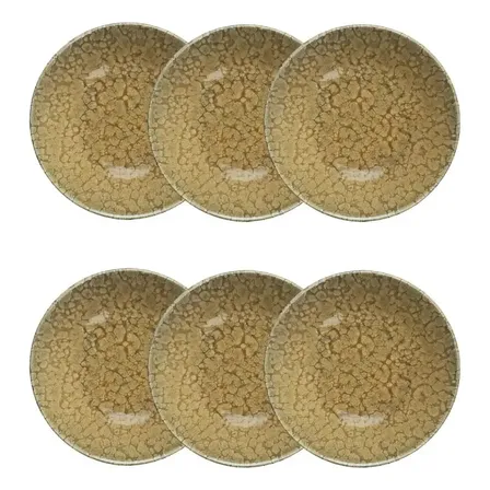 Jogo De 6 Pratos Fundos 20,5 Cm Oxford Unni Solara Marrom