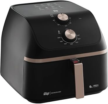 WAP Fritadeira Air Fryer MEGA FAMILY 9 Litros com Cesto Amplo e Circulação de Ar 360°, Timer Sonoro 1900W 127V