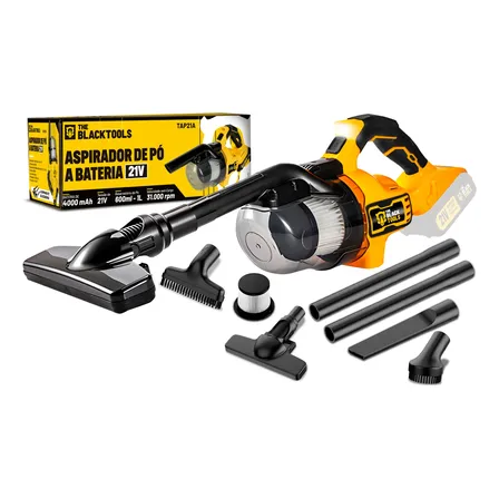 Aspirador De Pó Portátil 21v + Filtro Hepa Com Acessórios Amarelo 127/220v