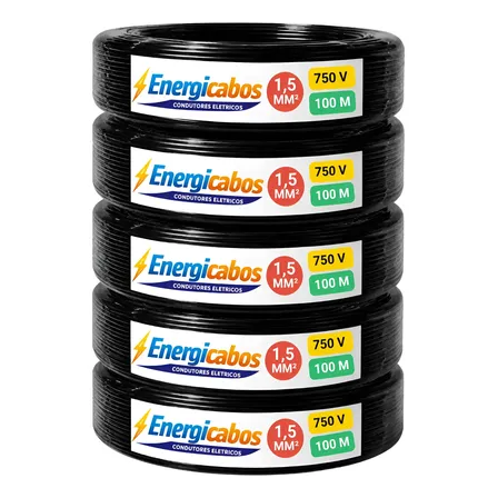 Cabo Flexível 1,5mm Rolo  100 Metros Unipolar 750v