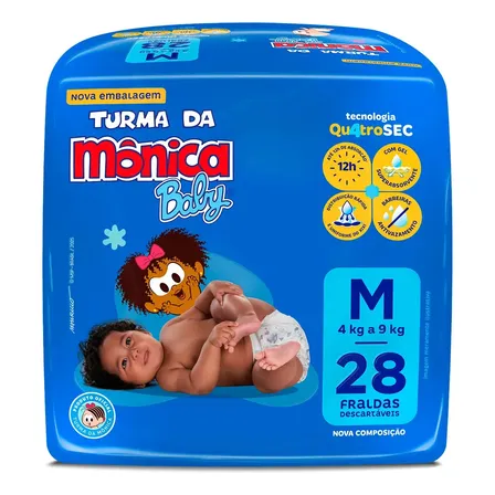 Fralda Descartável Turma da Mônica Baby M