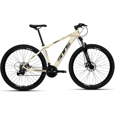 Bicicleta Aro 29 Gts Dexter 24 Marchas Freio A Disco Cor Bege Com Preto Tamanho Do Quadro 19