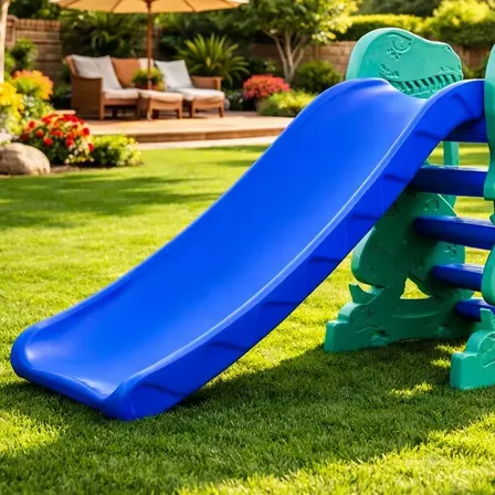 Escorregador Trampolim Brinquedos ESCORREGADOR DINO de plástico verde e azul