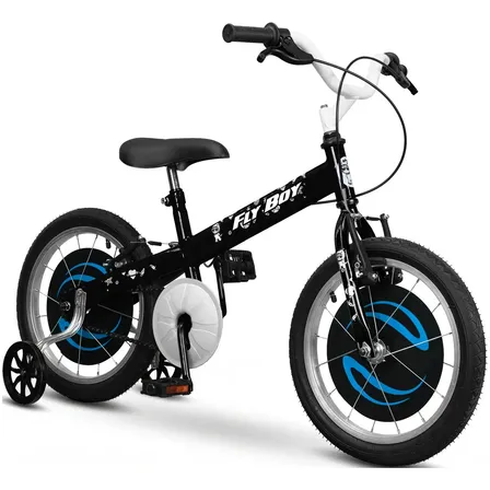 Bicicleta Aro 16 Menino 4, 5 Anos Infantil Criança Flyboy Preto Único