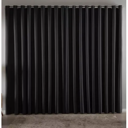 Cortina Blackout Em Tecido 3,00x2,80 Corta Luz Cor Preta