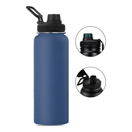 1200ml Garrafa Térmica Isolada A Vácuo Água Gelada Esporte E Café Azul Sólar