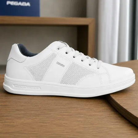 Tênis Casual Pegada Masculino 110302 Branco Liso 40 Br