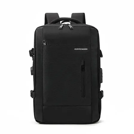 Mochila para Notebook Expansível de 30 a 42L, Impermeável e Antifurto, para Viagem com USB e Laptop 15.6”