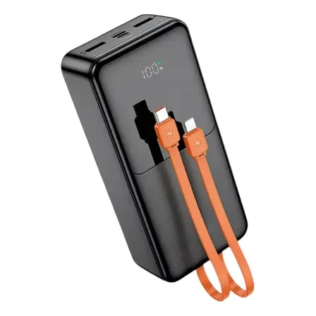 Carregador Portátil 30000mah Turbo 22.5w Power Bank Rápido Preto