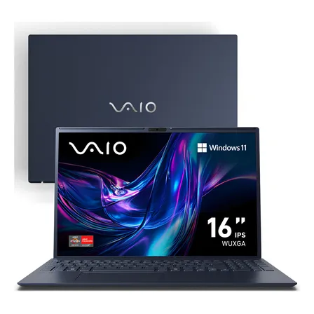Notebook VAIO FE16 AMD Ryzen 5-5625U Windows 11 Home 12GB RAM 512GB SSD Tela 16" IPS WUXGA Antirreflexo - VJFE69F11X-B1221H - Cinza Grafite
