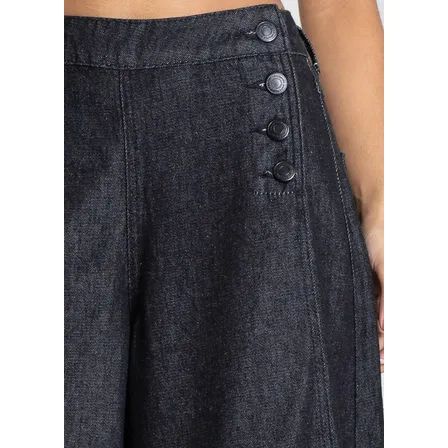 Jeans Sawary Feminina Calca Super Wide Leg_283630 Índigo Liso 44