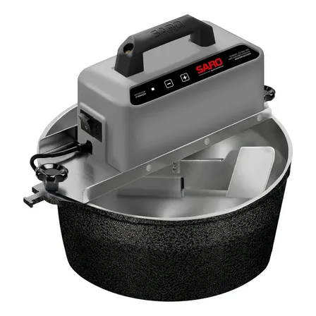 Panela mexedeira preto Saro pa10 para mexer doces salgados coxinha 10 litros inox frequência 60 mhz