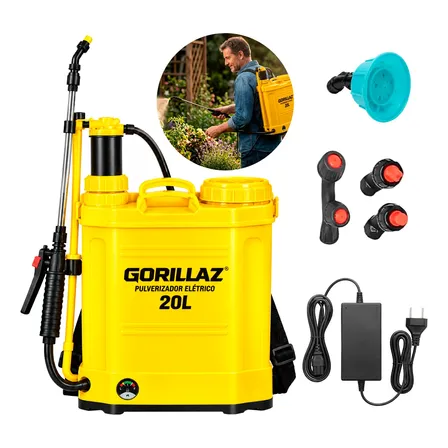 Pulverizador Elétrico Costal 20 Litros A Bateria Portátil Amarelo