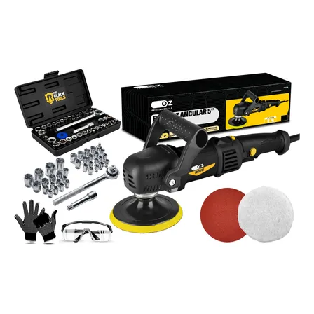 Politriz Angular Automotiva 5 Pol 220v Com Kit Acessórios Preto 220v